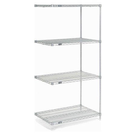 NEXEL Wire Shelving Add-On, Poly-Z-Brite, 24W X 18D X 74H A18247Z